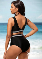 Biquíni Cintura Alta Com Tule Transparente E Detalhe Elástico Biquíni Cintura Alta Com Tule Transparente E Detalhe