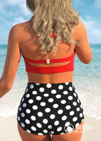 Biquíni Halter Estampado Poá Com Calcinha Cintura Alta Biquíni Halter Estampado Poá Com Calcinha Cintura Alta
