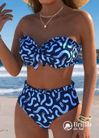Biquíni Tomara Que Caia Bandeau Floral Com Babados Biquíni Tomara Que Caia Bandeau Floral Com Babados