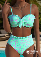 Biquíni Tomara Que Caia Bandeau Floral Com Babados Biquíni Tomara Que Caia Bandeau Floral Com Babados