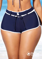 Conjunto Praia Com Top Amarração Frontal E Shortinho Contrastante Conjunto Praia Com Top Amarração Frontal E Shortinho