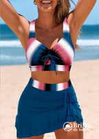 Conjunto Praia Top Amarração Frontal Com Saia Pareô Franzida Conjunto Praia Top Amarração Frontal Com Saia Pareô