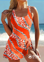 Maiô Com Saia Estampa Animal Print Elegante E Moderno Maiô Com Saia Estampa Animal Print Elegante E Moderno