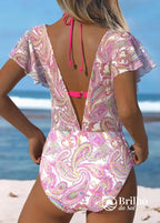 Maiô Decote Profundo Com Estampa Paisley Colorida Fashion Maiô Decote Profundo Com Estampa Paisley Colorida Fashion