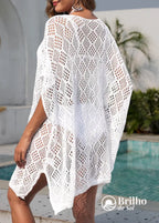 Saída De Praia Crochê Rendada Estilo Boho Charmosa Saída De Praia Crochê Rendada Estilo Boho Charmosa