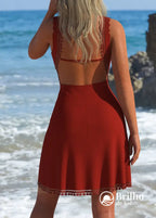 Saída De Praia Transpassada Com Fenda E Detalhe Tassel Saída De Praia Transpassada Com Fenda E Detalhe Tassel