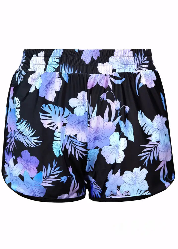 Tankini Canelado Com Decote V E Short Estampado Casual Tankini Canelado Com Decote V E Short Estampado Casual