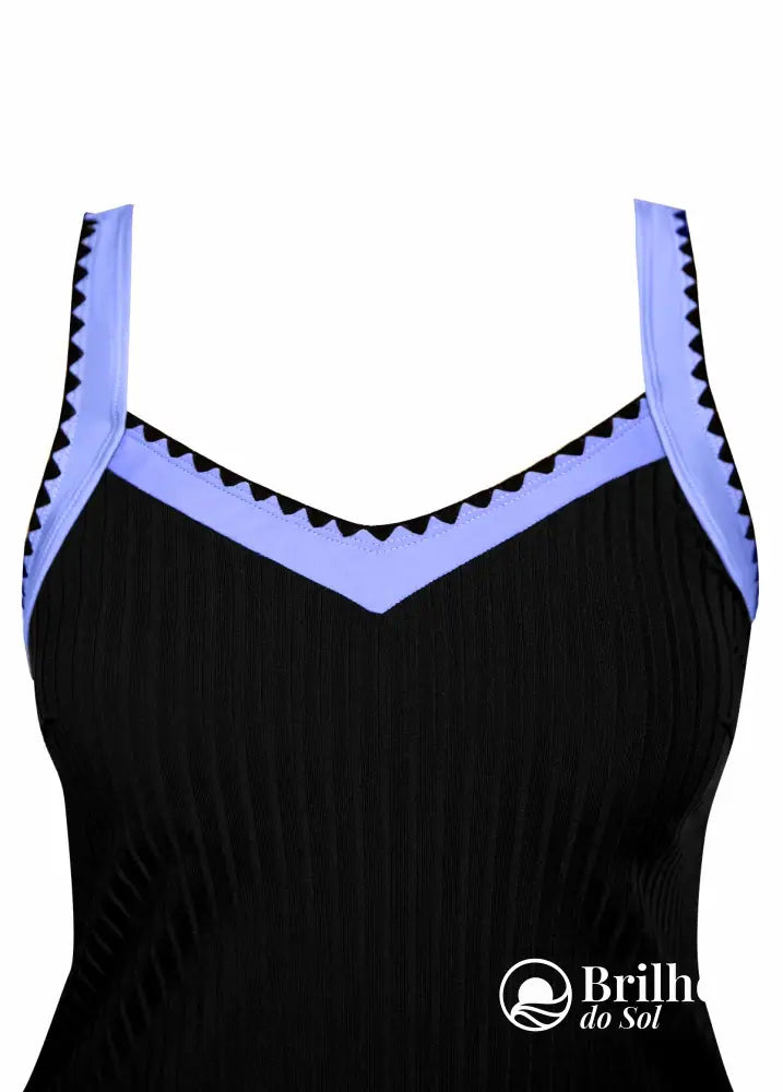 Tankini Canelado Com Decote V E Short Estampado Casual Tankini Canelado Com Decote V E Short Estampado Casual