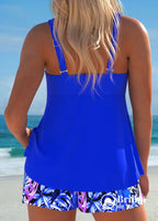 Tankini Com Top De Amarração E Shortinho Floral Tankini Com Top De Amarração E Shortinho Floral