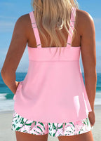 Tankini Com Top De Amarração E Shortinho Floral Tankini Com Top De Amarração E Shortinho Floral