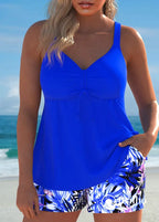 Tankini Com Top De Amarração E Shortinho Floral Tankini Com Top De Amarração E Shortinho Floral