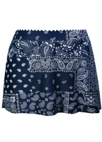 Tankini Drapeado Com Alças Largas E Saia Estampada Charmosa Tankini Drapeado Com Alças Largas E Saia Estampada Charmosa