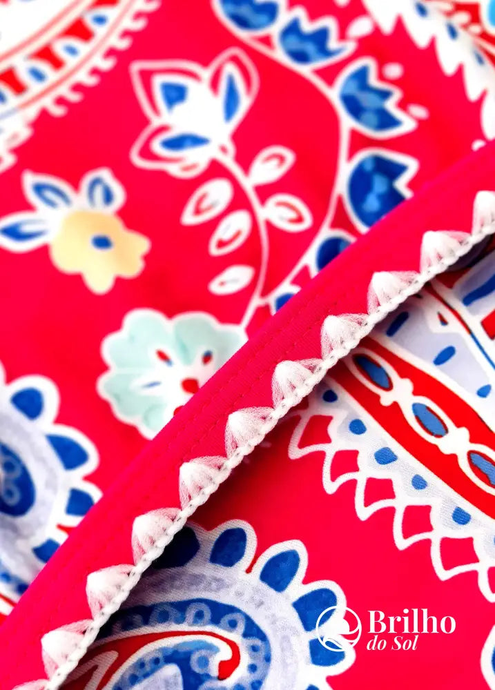 Tankini Drapeado Com Alças Largas E Saia Estampada Charmosa Tankini Drapeado Com Alças Largas E Saia Estampada Charmosa