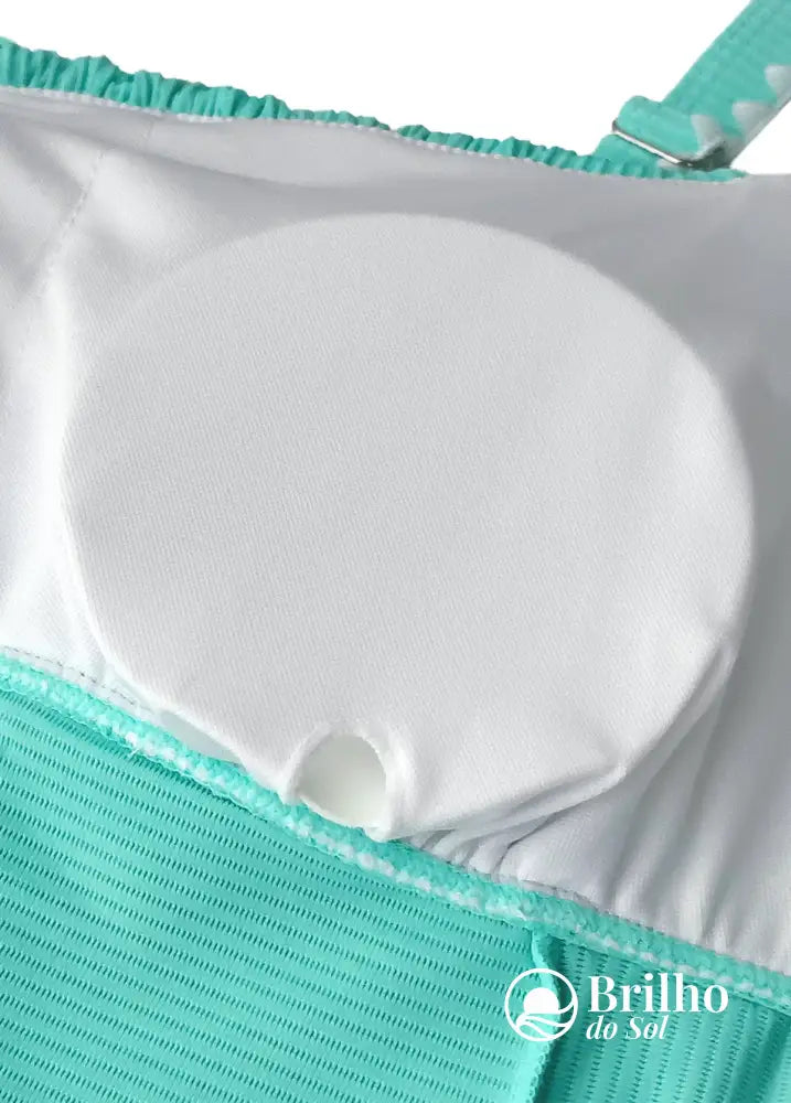 Tankini Drapeado Com Alças Largas E Saia Estampada Charmosa Tankini Drapeado Com Alças Largas E Saia Estampada Charmosa