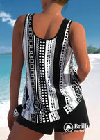 Tankini Estampado Com Regata Solta E Short Casual Tankini Estampado Com Regata Solta E Short Casual