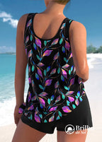 Tankini Estampado Com Regata Solta E Short Casual Tankini Estampado Com Regata Solta E Short Casual