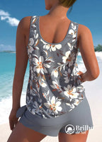 Tankini Estampado Com Regata Solta E Short Casual Tankini Estampado Com Regata Solta E Short Casual