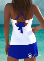 Tankini Floral Com Alças Duplas E Barra Ondulada Moderna Tankini Floral Com Alças Duplas E Barra Ondulada Moderna