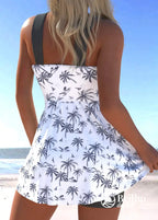 Tankini Floral Com Estampa Vibrante E Alças Cruzadas Tankini Floral Com Estampa Vibrante E Alças Cruzadas
