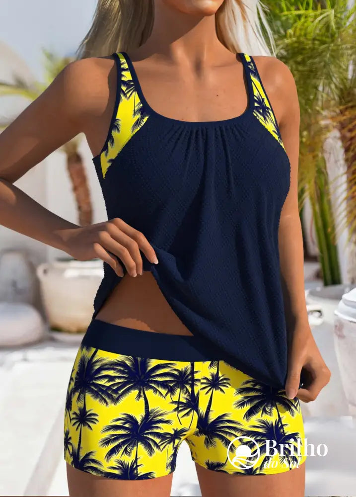 Tankini Floral Com Regata Texturizada Leve E Sofisticada Tankini Floral Com Regata Texturizada Leve E Sofisticada