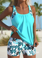 Tankini Floral Com Regata Texturizada Leve E Sofisticada Tankini Floral Com Regata Texturizada Leve E Sofisticada