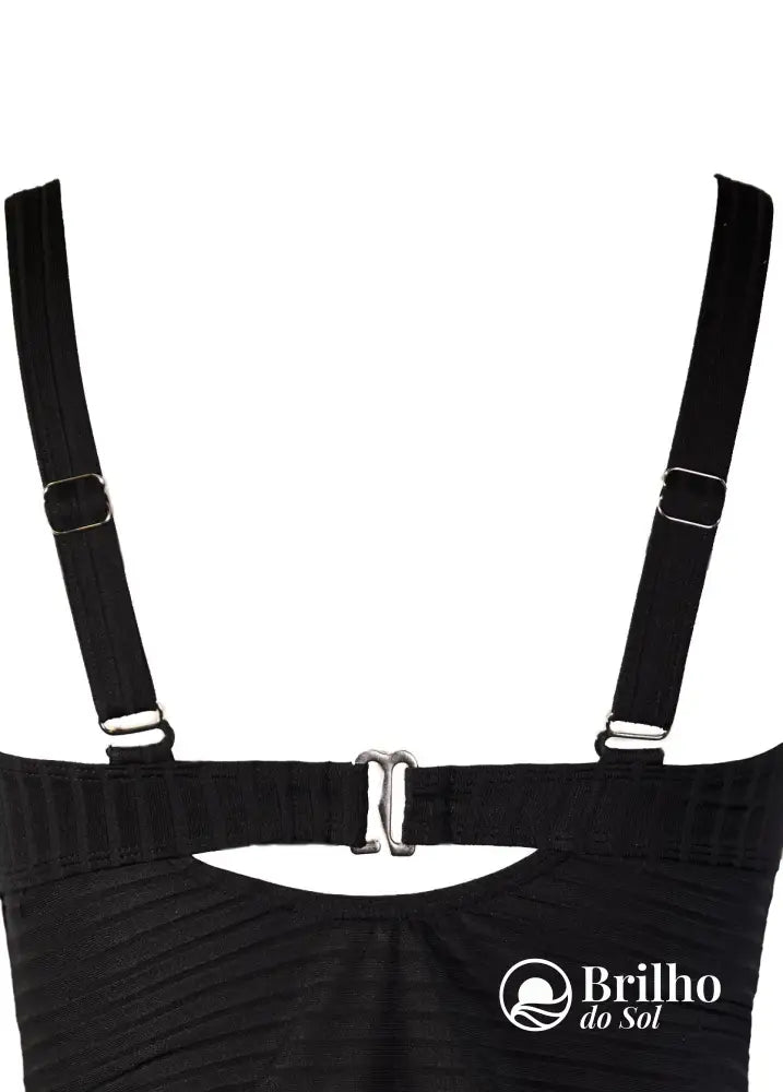 Tankini Texturizado Com Alças Largas E Short De Amarração Tankini Texturizado Com Alças Largas E Short De Amarração