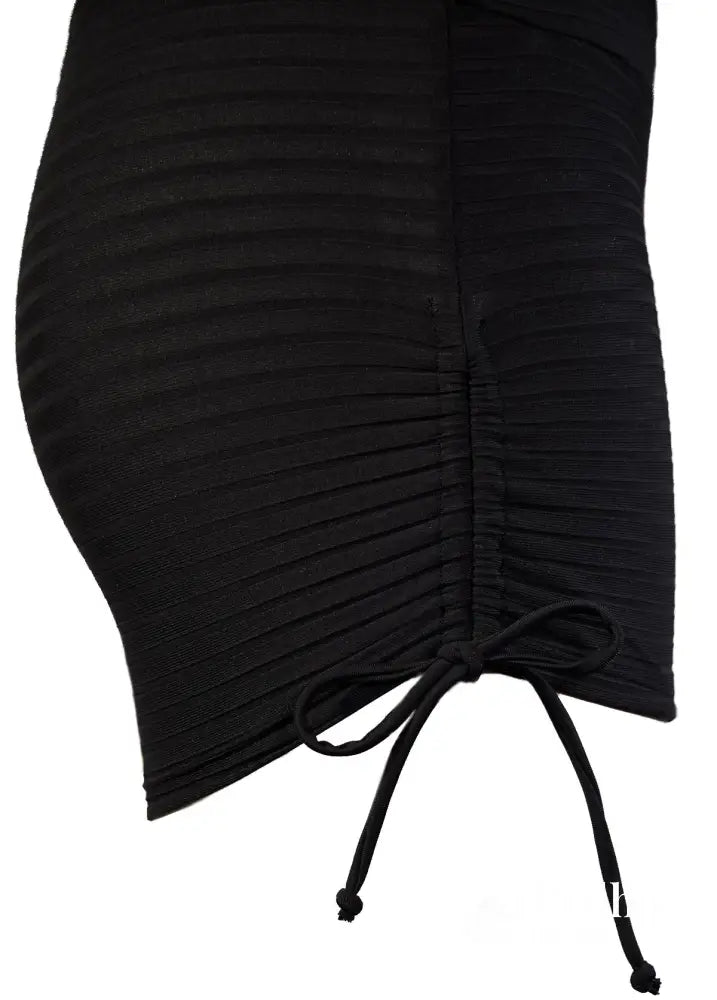 Tankini Texturizado Com Alças Largas E Short De Amarração Tankini Texturizado Com Alças Largas E Short De Amarração