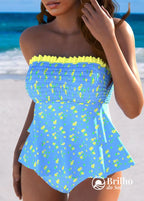 Tankini Tomara Que Caia Com Babados E Estampa Floral Tankini Tomara Que Caia Com Babados E Estampa Floral