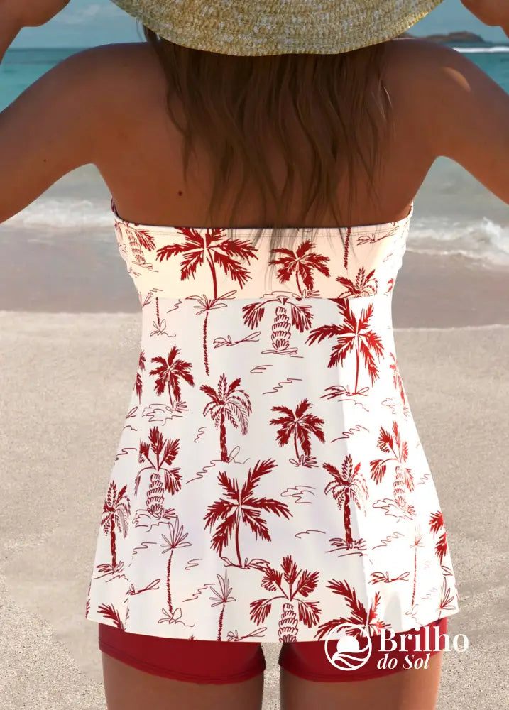 Tankini Tomara Que Caia Tropical Com Babado Estiloso Tankini Tomara Que Caia Tropical Com Babado Estiloso