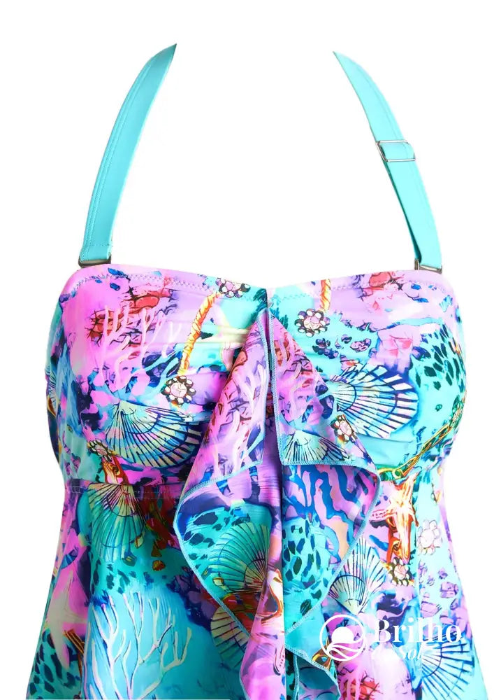 Tankini Tomara Que Caia Tropical Com Babado Estiloso Tankini Tomara Que Caia Tropical Com Babado Estiloso